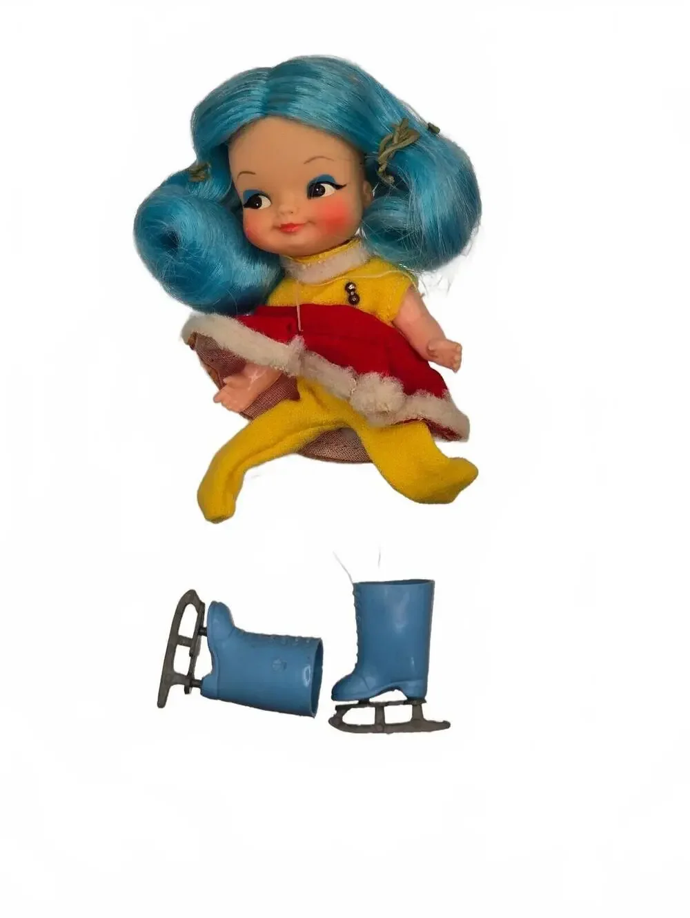 VTG 1969 Remco Sally Ice Skater Finger Ding Doll in shipping Box all original
